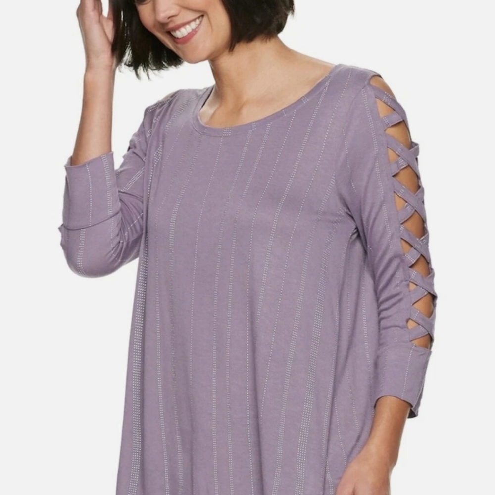 Jennifer Lopez | Strap Sleeve Top, Purple Medium